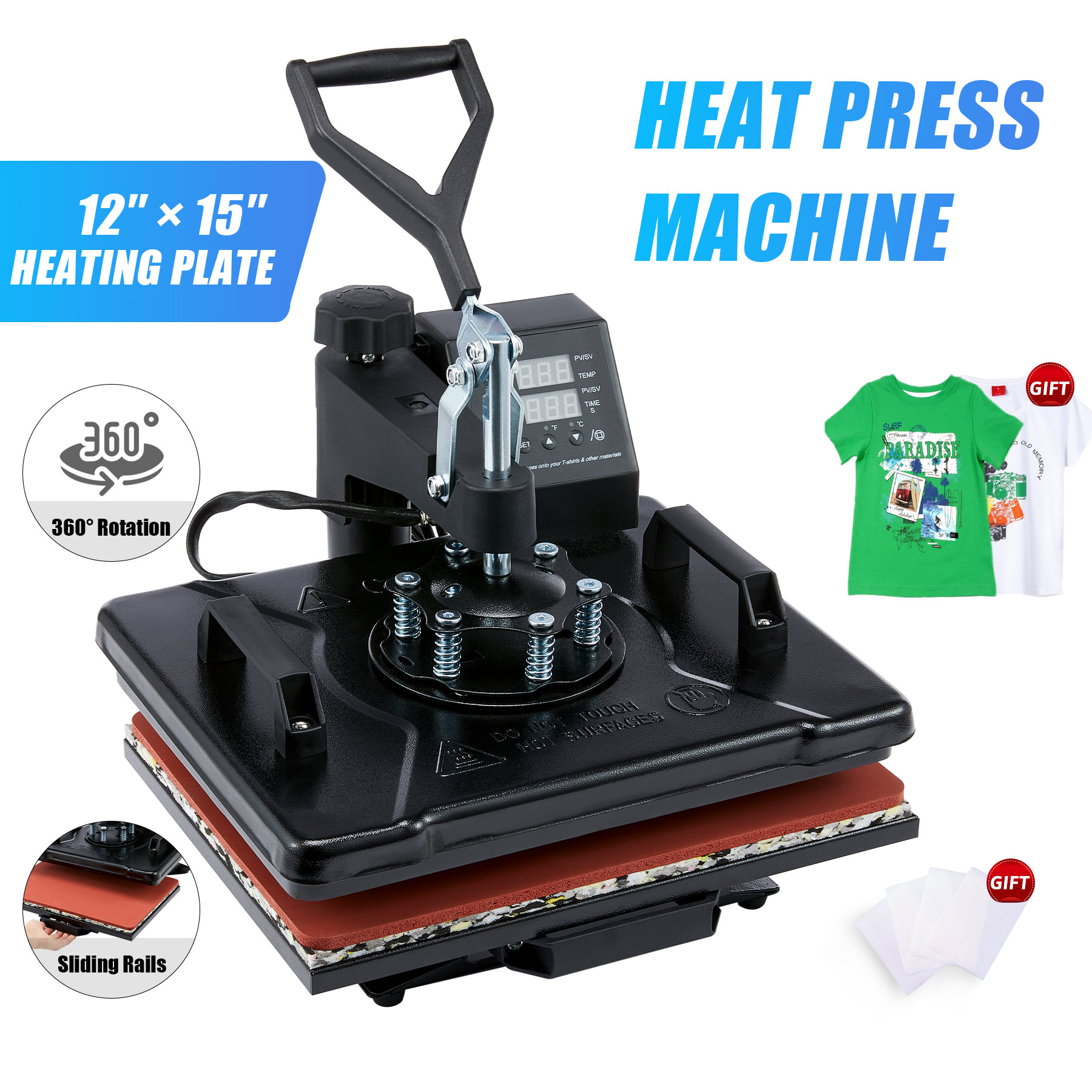 Preenex 12x15 1250W Heat Press Machine Professional T Shirt